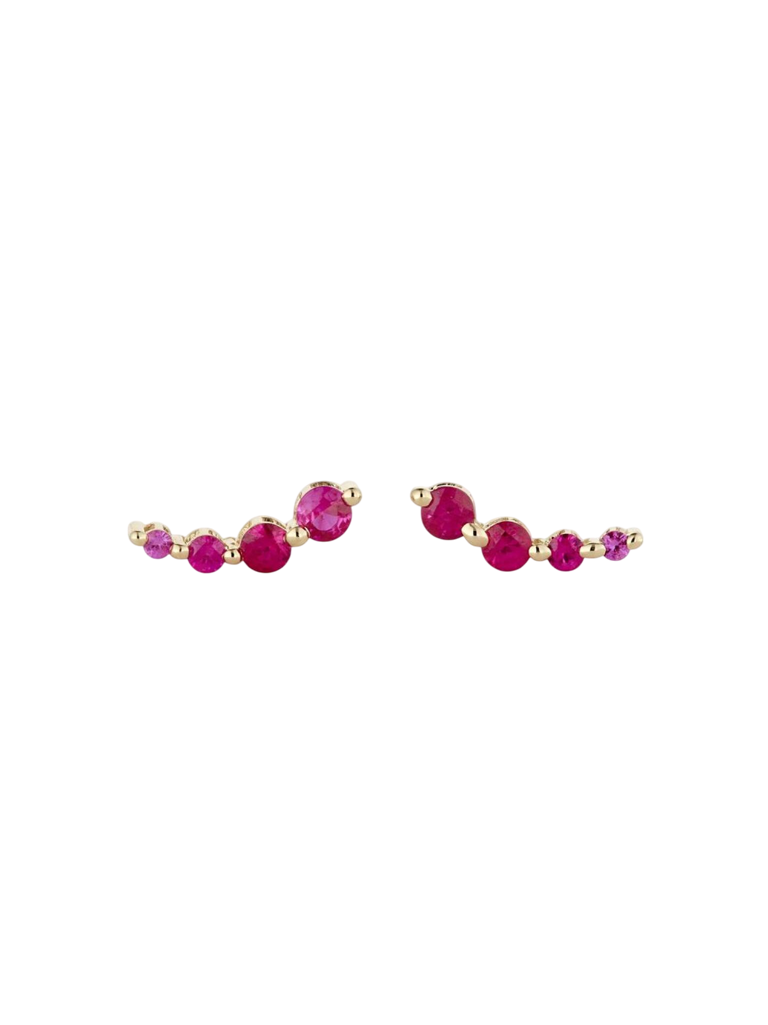 Shuga ruby crawler stud earrings